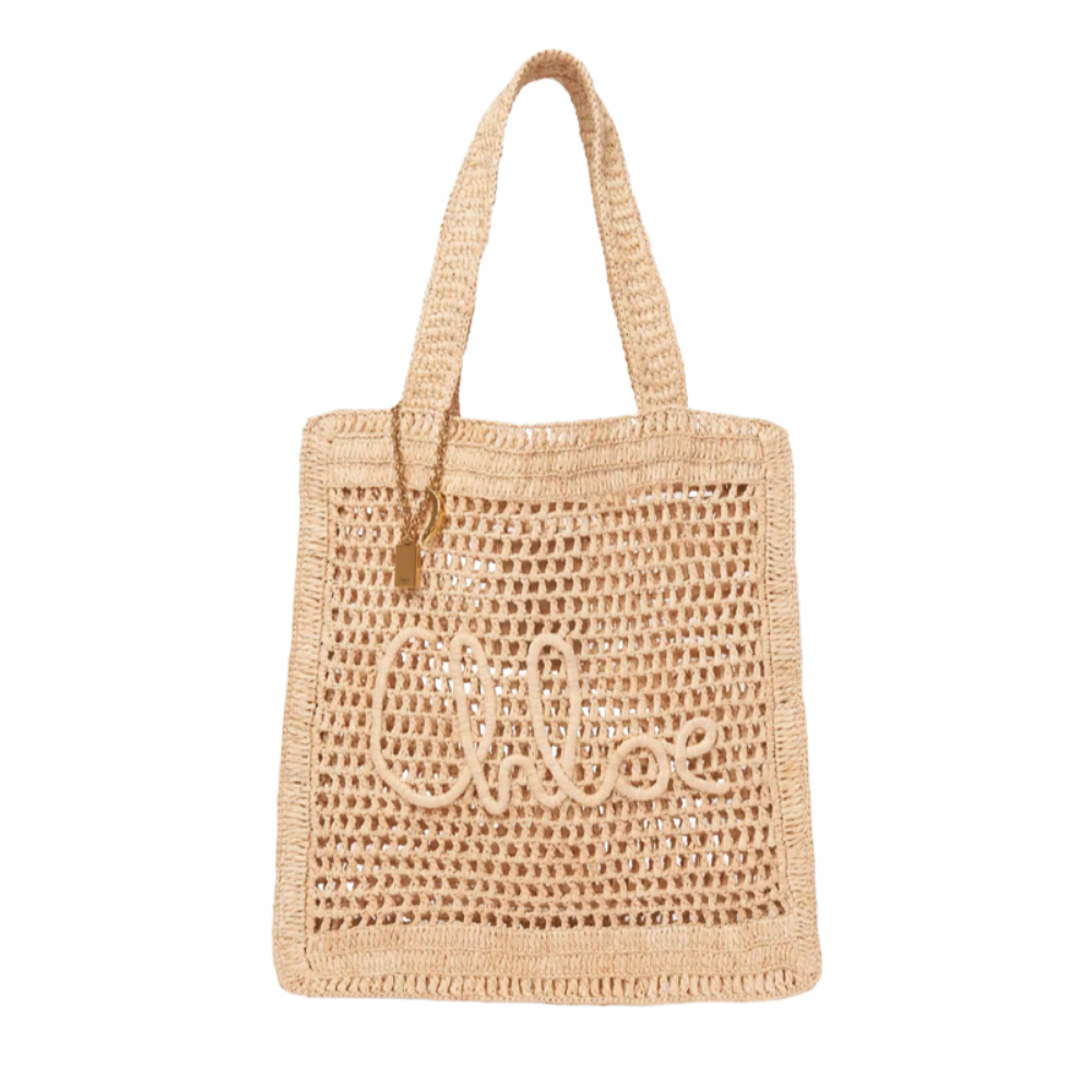 Chloé Summer Banana Tote Bag in Raffia